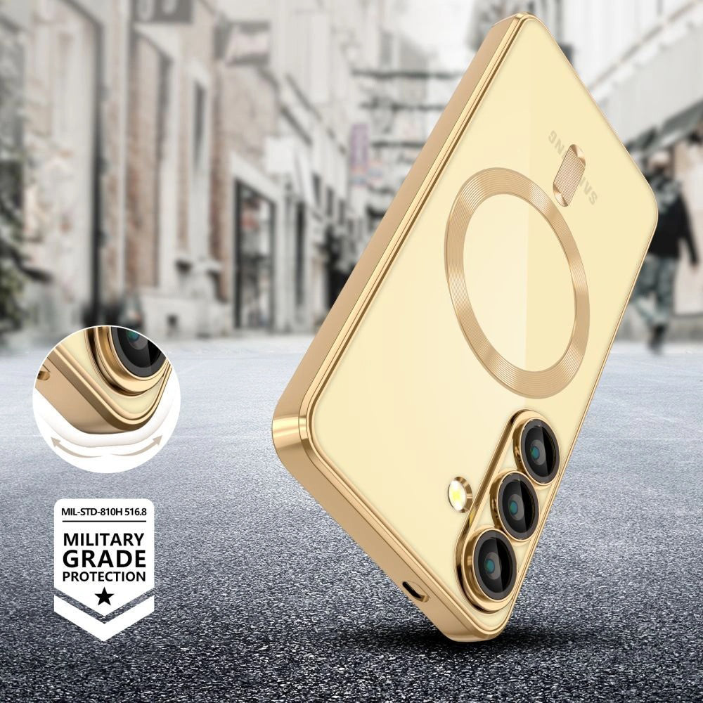 MagSafe-Hülle für Samsung Galaxy S25 Edge S937, Techsuit, Luxury Crystal, Gold