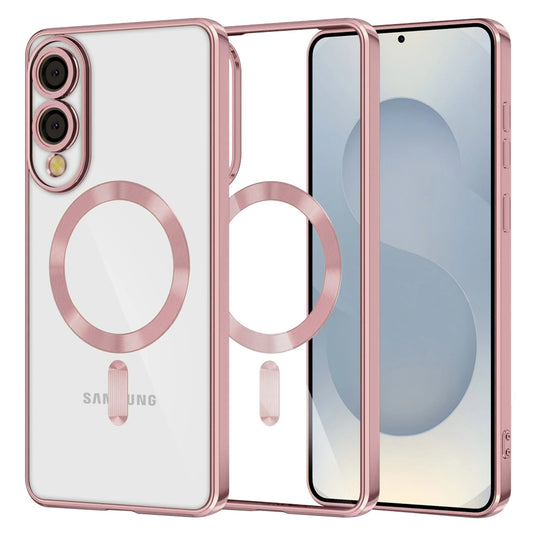 Coque MagSafe pour Samsung Galaxy S25 Edge S937, Techsuit, Luxury Crystal, Rose