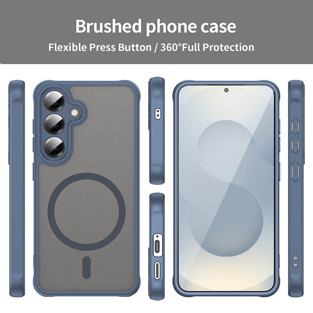 MagSafe Case for Samsung Galaxy S25 FE, Techsuit, HaloFrost II, Navy Blue