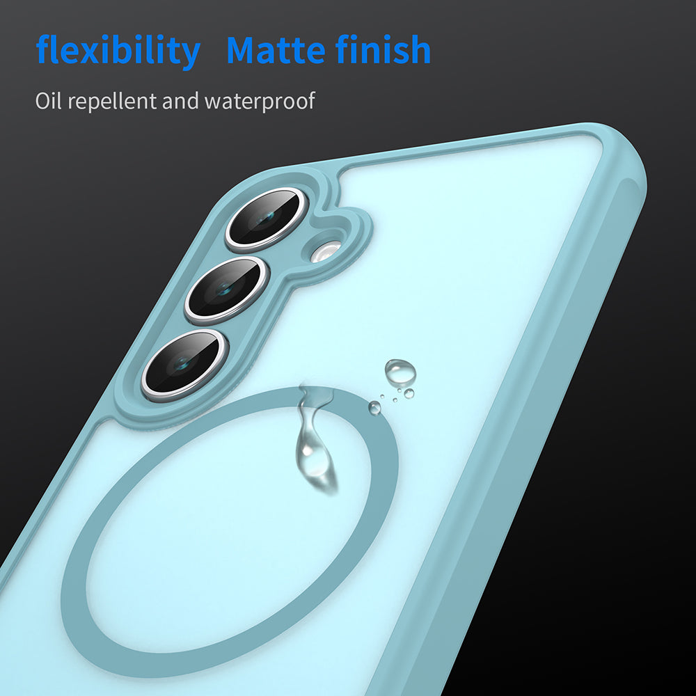 Coque MagSafe pour Samsung Galaxy S25 FE, Techsuit, HaloFrost II, Vert Clair