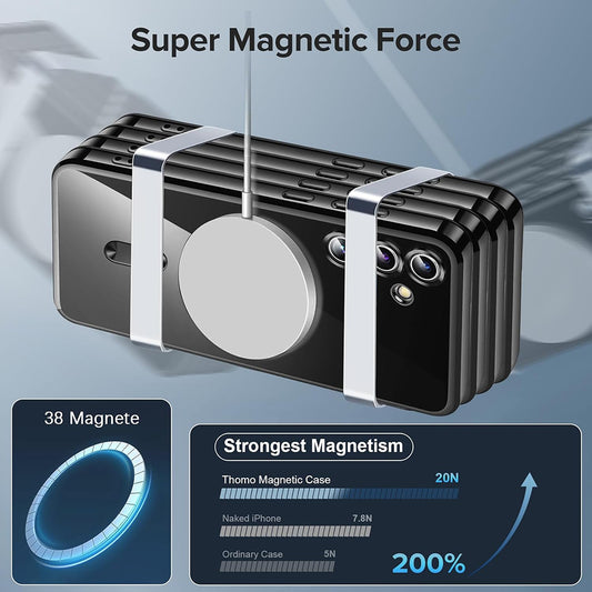 Coque MagSafe pour Samsung Galaxy S25 FE, Techsuit, Luxury Crystal, Noire
