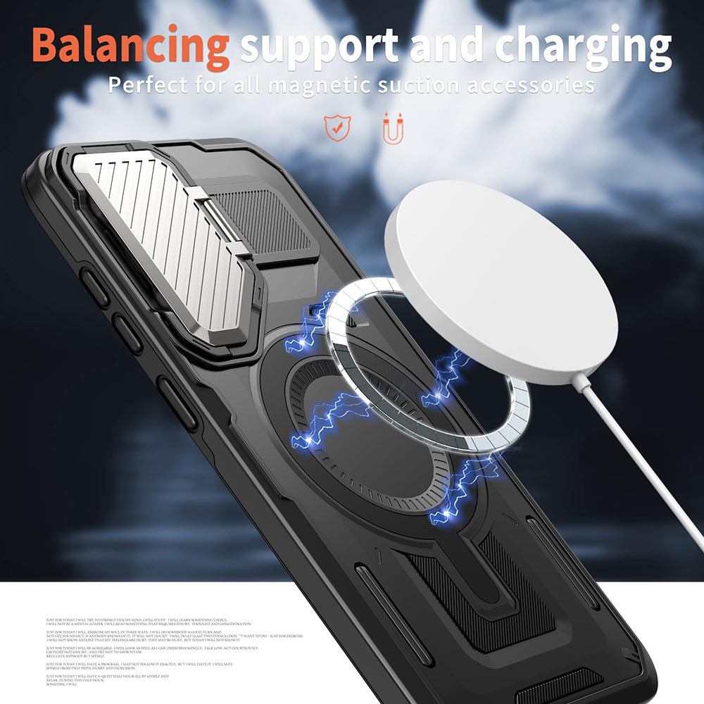 MagSafe-Hülle für Samsung Galaxy S25+ S936, Techsuit, CamVault, Schwarz