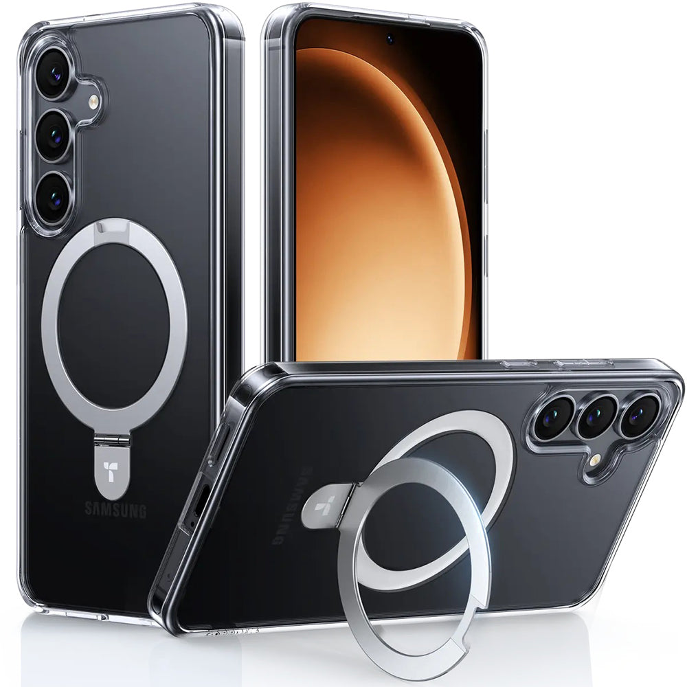 Coque MagSafe pour Samsung Galaxy S25+ S936, Torras, Ostand, Transparente