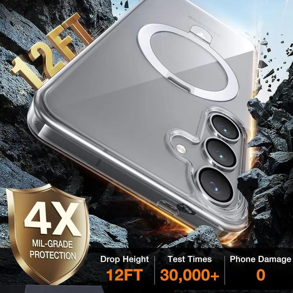 Coque MagSafe pour Samsung Galaxy S25+ S936, Torras, Ostand, Transparente