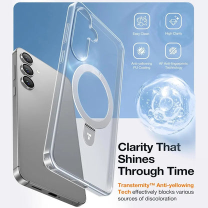 Coque MagSafe pour Samsung Galaxy S25+ S936, Torras, Ostand, Transparente