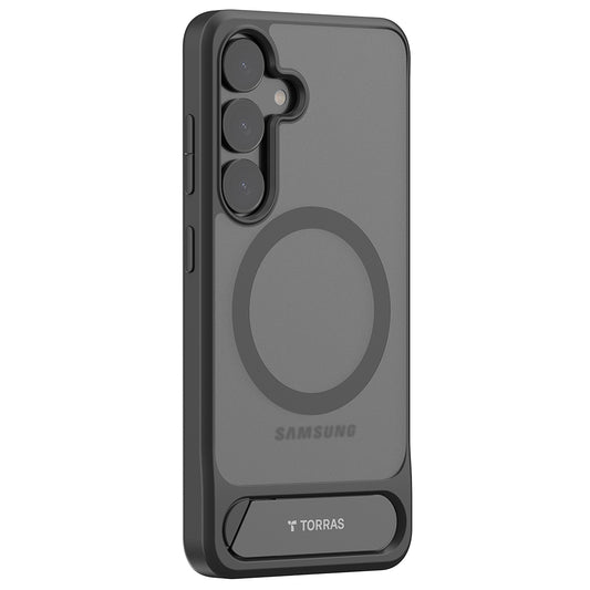 Coque MagSafe pour Samsung Galaxy S25+ S936, Torras, Pstand, Noire