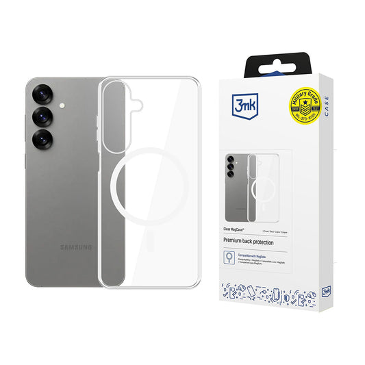 Coque MagSafe pour Samsung Galaxy S25 S931, 3MK, Clear MagCase, Transparente