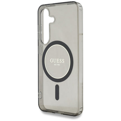 Étui MagSafe pour Samsung Galaxy S25 S931, Guess, IML Glitter Circle, Noir