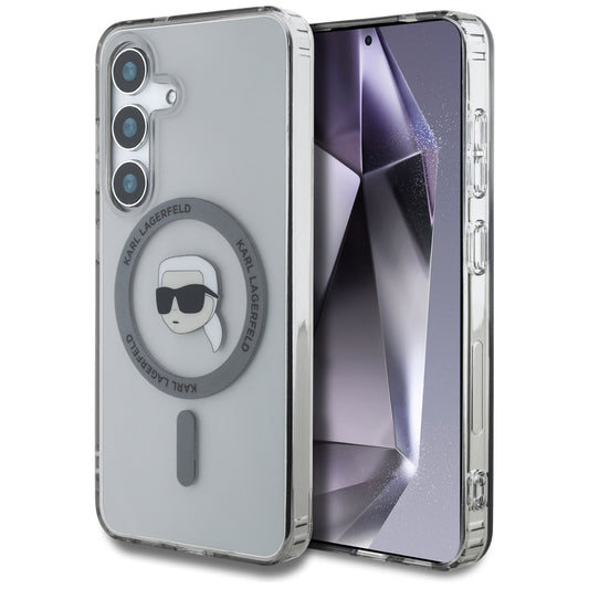 Étui MagSafe pour Samsung Galaxy S25 S931, Karl Lagerfeld, IML Karl's Head, Noir