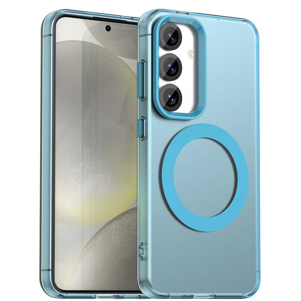 Coque MagSafe pour Samsung Galaxy S25 S931 / S24 S921, Techsuit, CandyCase, Bleue