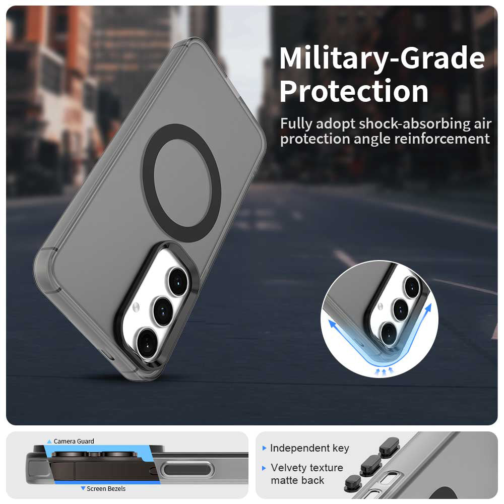 MagSafe-Hülle für Samsung Galaxy S25 S931 / S24 S921, Techsuit, CandyCase, Schwarz
