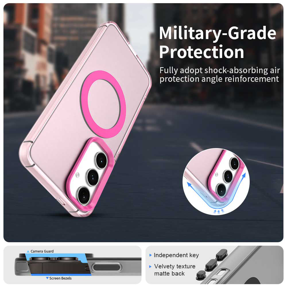 Coque MagSafe pour Samsung Galaxy S25 S931 / S24 S921, Techsuit, CandyCase, Rose