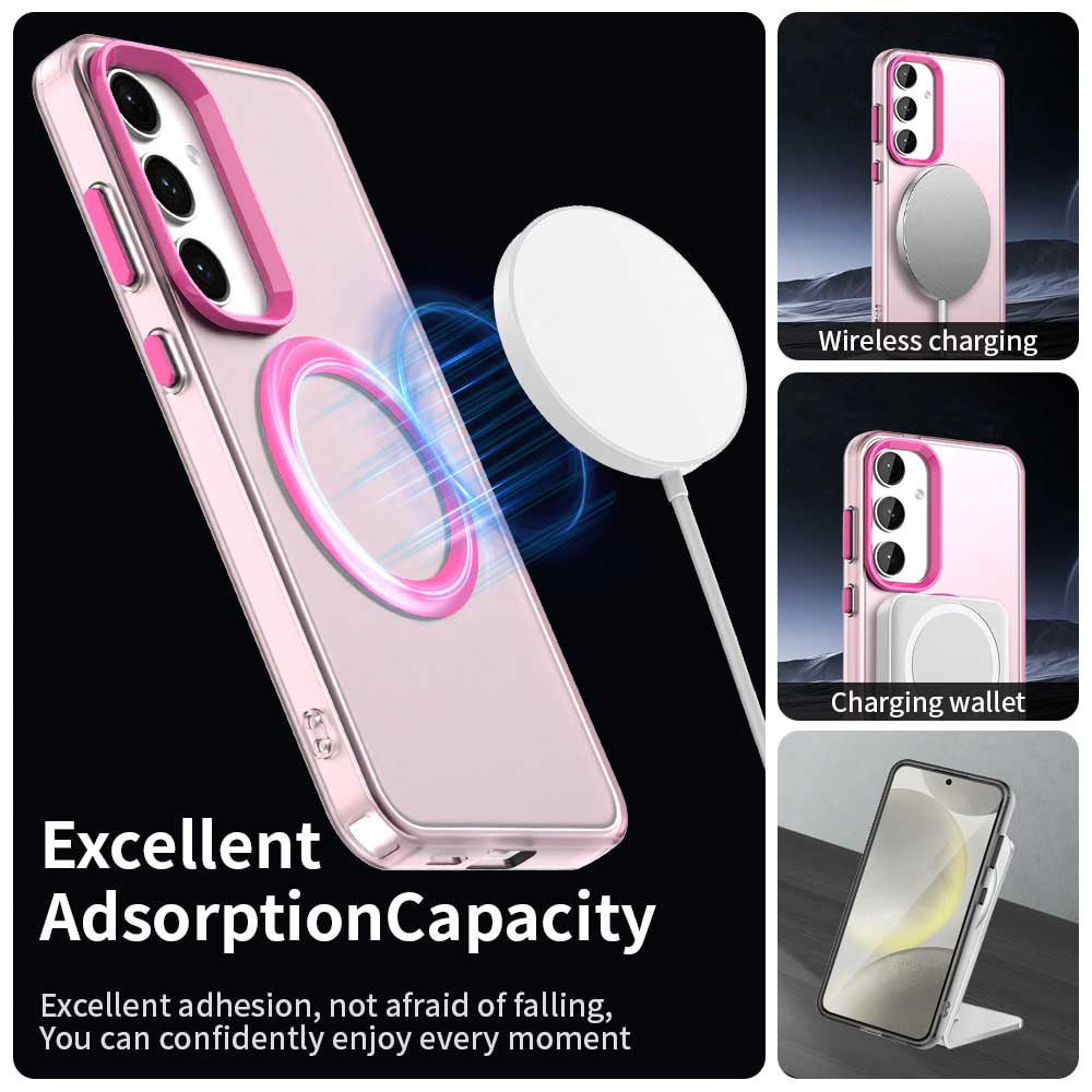 Coque MagSafe pour Samsung Galaxy S25 S931 / S24 S921, Techsuit, CandyCase, Rose
