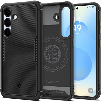 MagSafe Hülle für Samsung Galaxy S25 S931, Spigen, Core Armor, Mattschwarz
