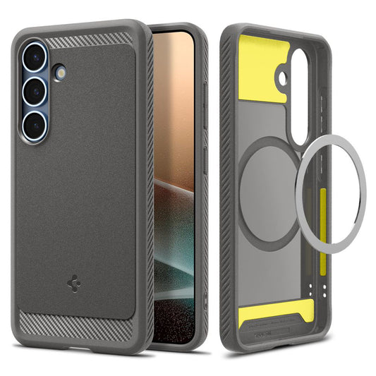 MagSafe Hülle für Samsung Galaxy S25 S931, Spigen, Rugged Armor, Grau ACS08999