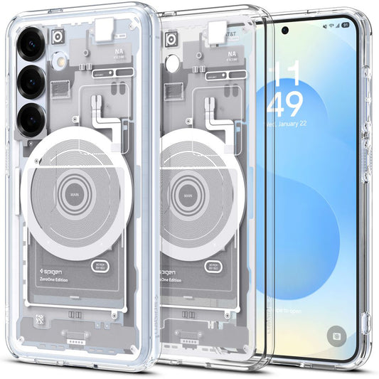 Coque MagSafe pour Samsung Galaxy S25 S931, Spigen, Ultra Hybrid Zero One, Blanche ACS09004
