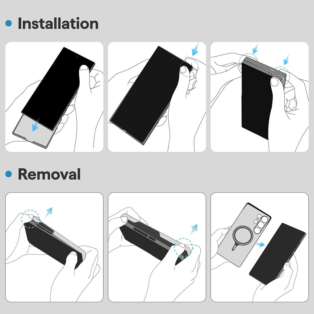 MagSafe-Hülle für Samsung Galaxy S25 S931, Techsuit, Aramidfaser, Schwarz