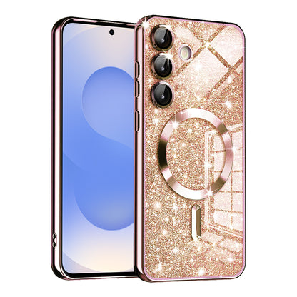 MagSafe-Hülle für Samsung Galaxy S25 S931, Techsuit, Luxury Glitter, Roségold