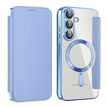 MagSafe Case for Samsung Galaxy S25 S931, Techsuit, SmartMag Book, Blue