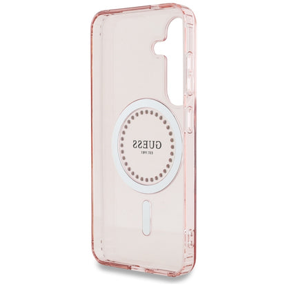 MagSafe Hülle für Samsung Galaxy S25 S931, Guess, IML Rhinestone, Rosa