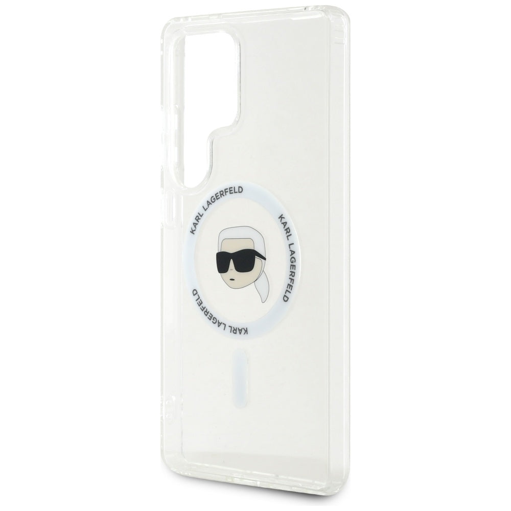 MagSafe Case for Samsung Galaxy S25 Ultra S938, Karl Lagerfeld, IML Karl's Head, White
