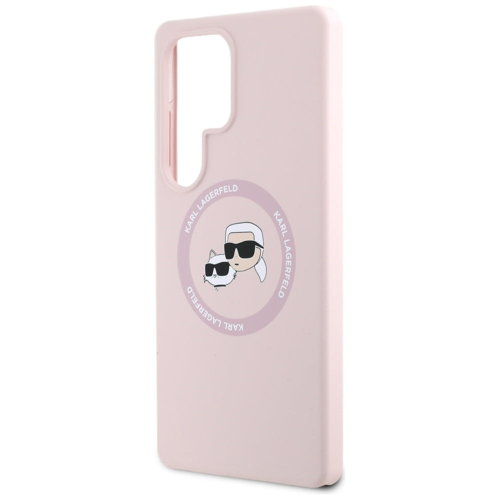 Housse MagSafe pour Samsung Galaxy S25 Ultra S938, Karl Lagerfeld, Silicone Double Heads, Rose