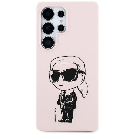 MagSafe Hülle für Samsung Galaxy S25 Ultra S938, Karl Lagerfeld, Silikon Graffiti, Rosa