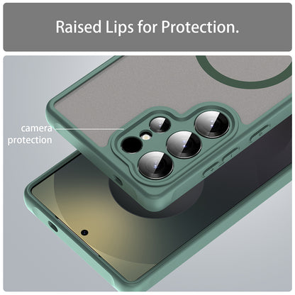 Coque MagSafe pour Samsung Galaxy S25 Ultra S938, Techsuit, HaloFrost II, Vert