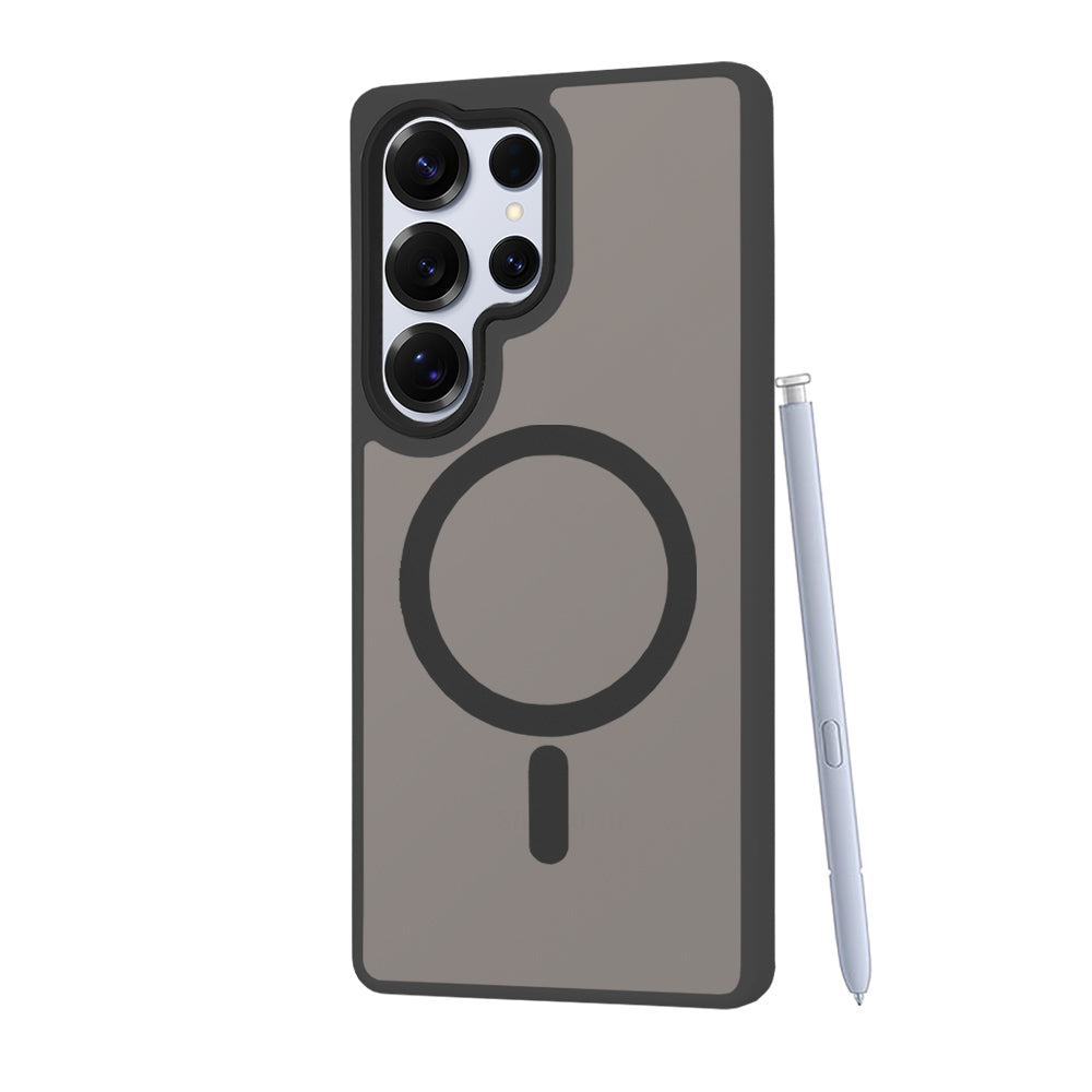 Coque MagSafe pour Samsung Galaxy S25 Ultra S938, Techsuit, HaloFrost, Noire