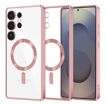 MagSafe Case for Samsung Galaxy S25 Ultra S938, Techsuit, Luxury Crystal, Pink