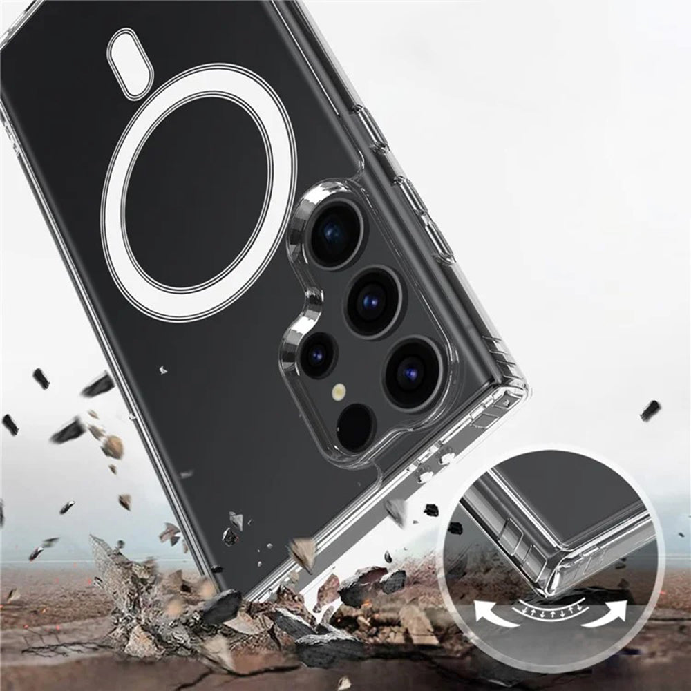 Coque MagSafe pour Samsung Galaxy S25 Ultra S938, Techsuit, Pro, Transparente