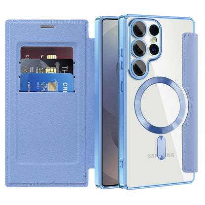 MagSafe Case for Samsung Galaxy S25 Ultra S938, Techsuit, SmartMag Book, Blue