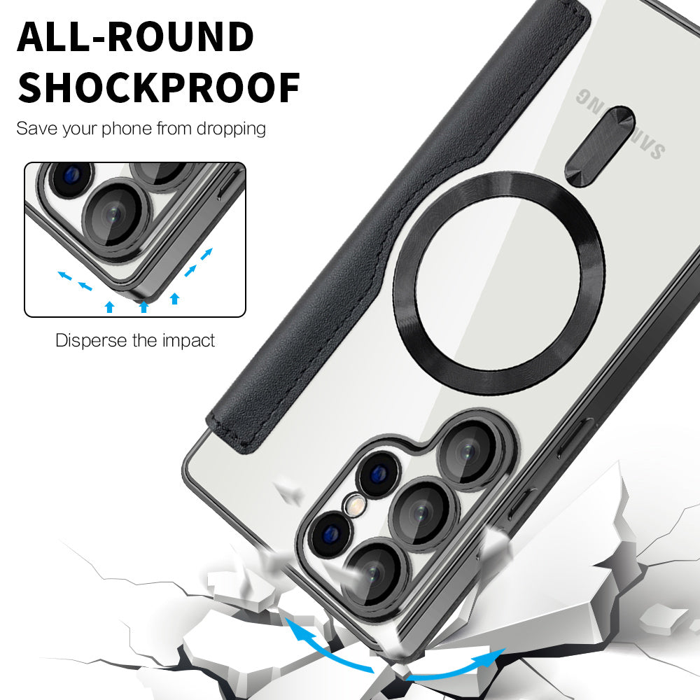 MagSafe Case for Samsung Galaxy S25 Ultra S938, Techsuit, SmartMag Book, Black