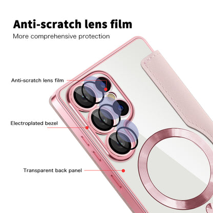 MagSafe Case for Samsung Galaxy S25 Ultra S938, Techsuit, SmartMag Book, Pink