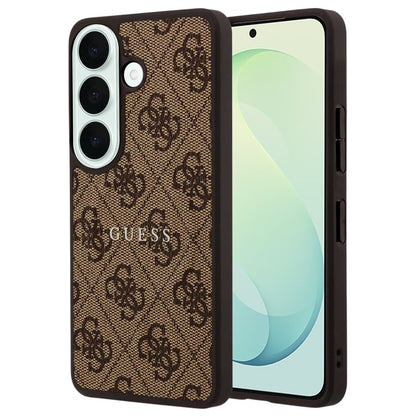 Coque MagSafe pour Samsung Galaxy S26 FE S741, Guess, 4G Embossed Ring Classic Logo, marron