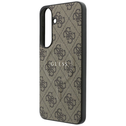 Coque MagSafe pour Samsung Galaxy S26 FE S741, Guess, 4G Embossed Ring Classic Logo, marron
