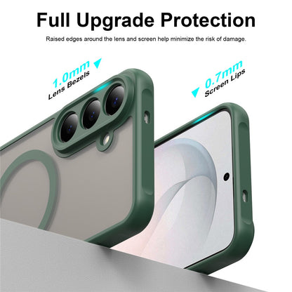 Coque MagSafe pour Samsung Galaxy S26 FE S741, Techsuit, HaloFrost II, Vert
