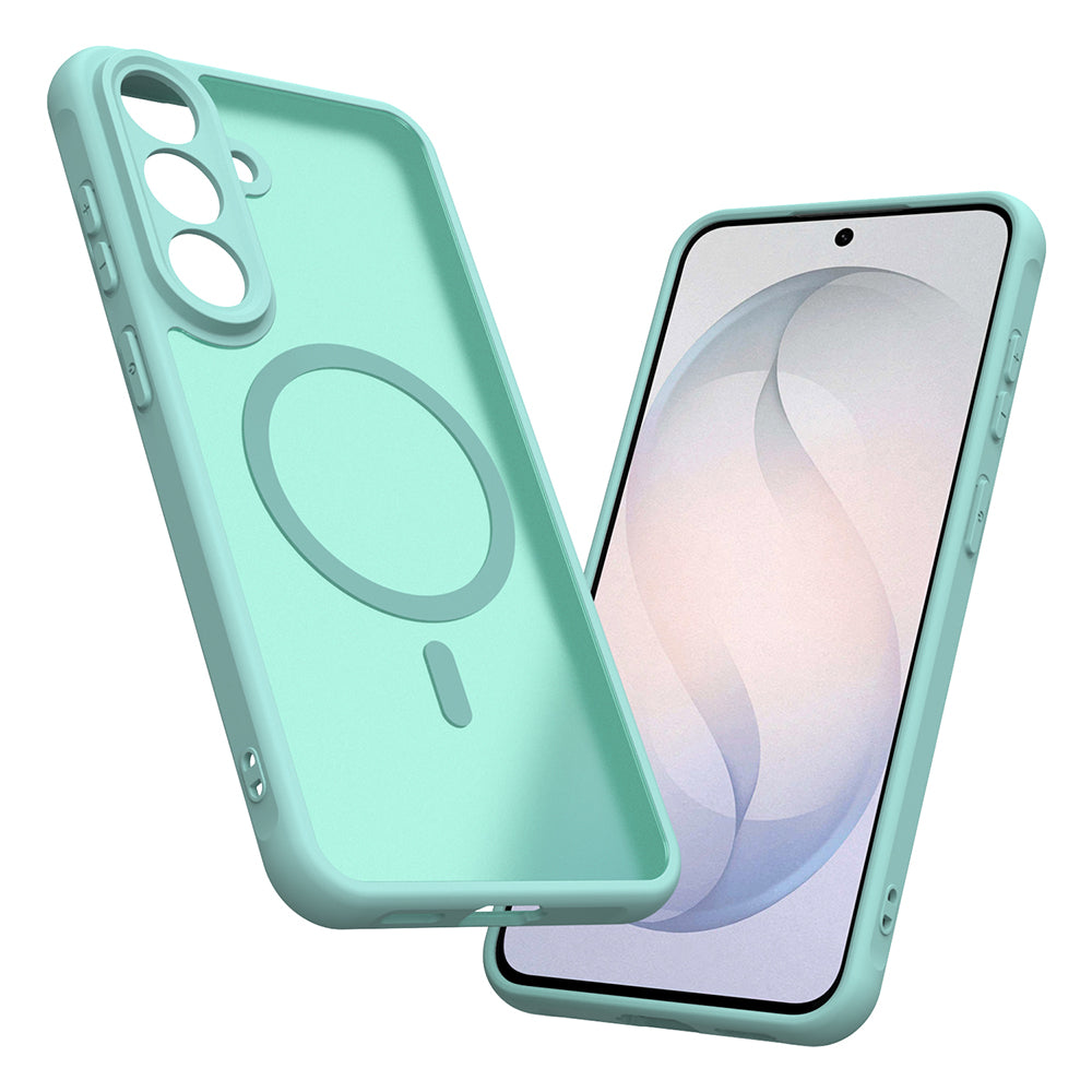 Coque MagSafe pour Samsung Galaxy S26 FE S741, Techsuit, HaloFrost II, Vert Clair
