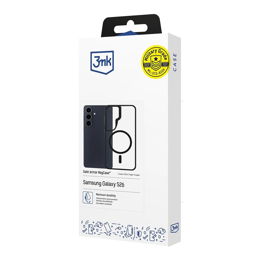 MagSafe Hülle für Samsung Galaxy S26 Plus, 3MK, Satin Armor, Transparent