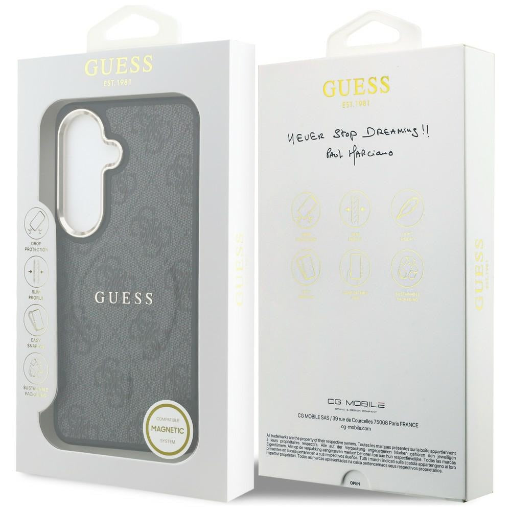 MagSafe Case for Samsung Galaxy S26 Plus S947, Guess, 4G Embossed Ring, Black