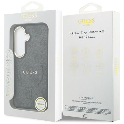 MagSafe Case for Samsung Galaxy S26 Plus S947, Guess, 4G Embossed Ring, Black