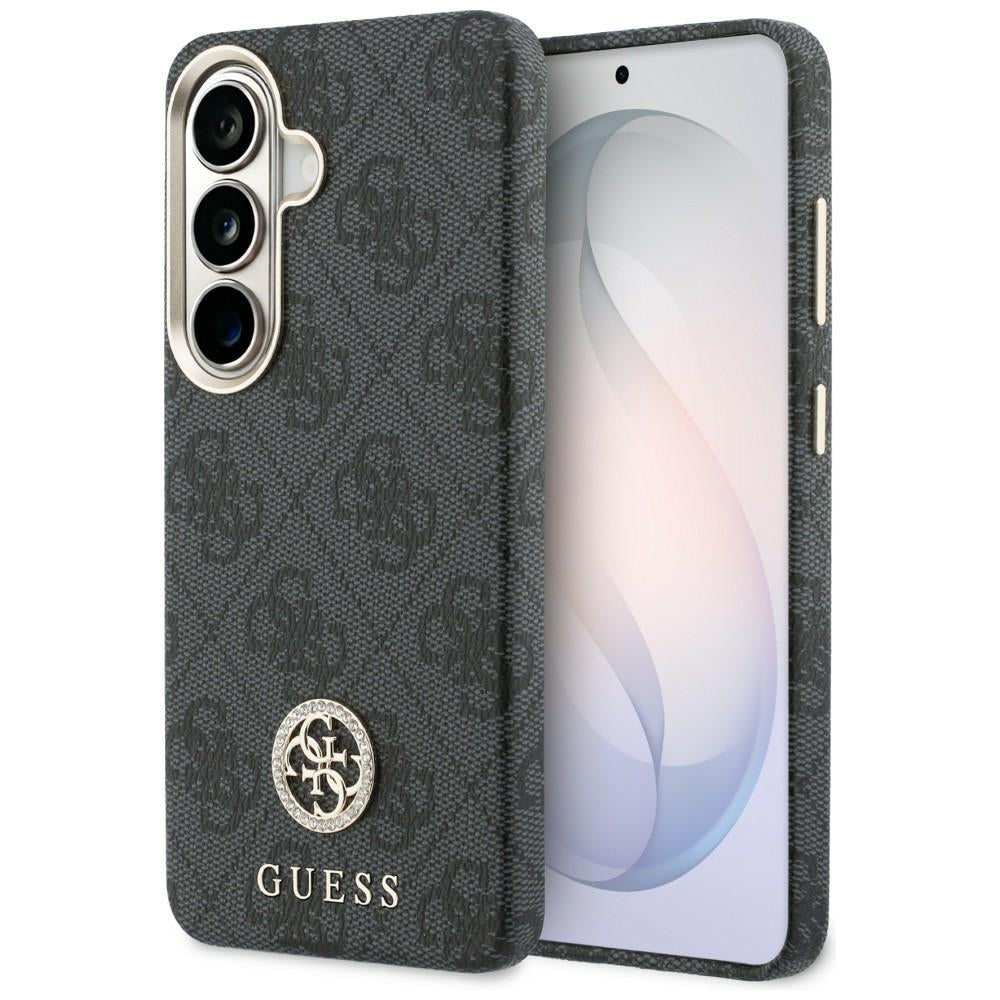 Coque MagSafe pour Samsung Galaxy S26 Plus S947, Guess, Logo Rond 4G en Strass, Noire
