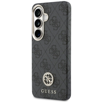 Coque MagSafe pour Samsung Galaxy S26 Plus S947, Guess, Logo Rond 4G en Strass, Noire