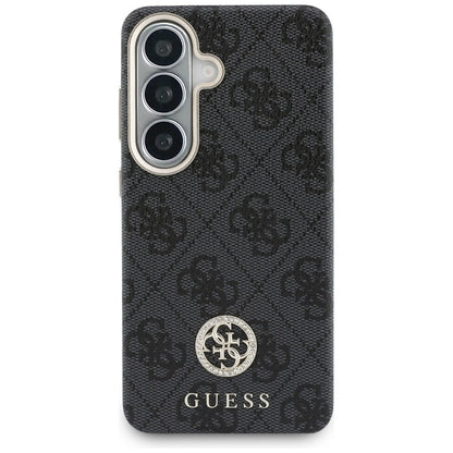 Coque MagSafe pour Samsung Galaxy S26 Plus S947, Guess, Logo Rond 4G en Strass, Noire