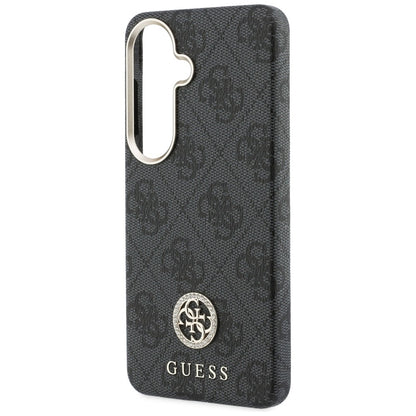 Coque MagSafe pour Samsung Galaxy S26 Plus S947, Guess, Logo Rond 4G en Strass, Noire