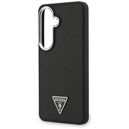 Coque MagSafe pour Samsung Galaxy S26 Plus S947, Guess, Logo Triangle Pailleté Fixe, Noire