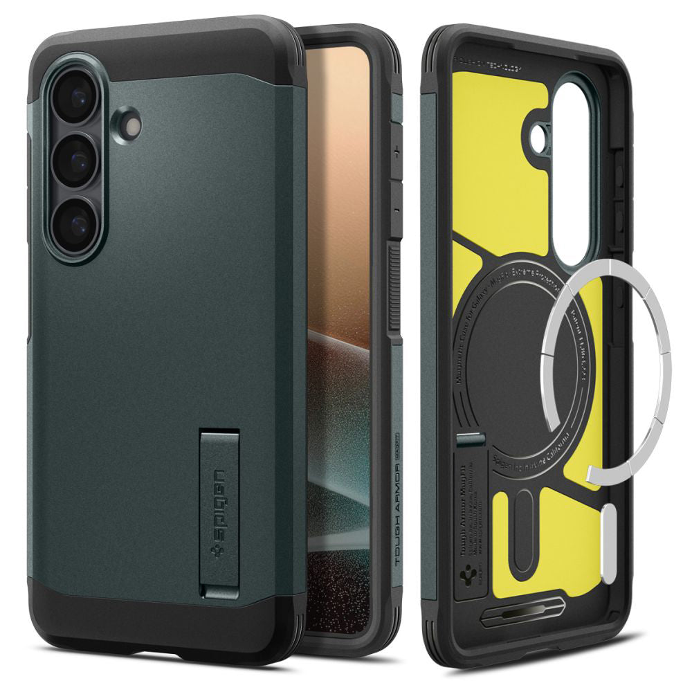 Coque MagSafe pour Samsung Galaxy S26 Plus S947, Spigen, Tough Armor, Vert ACS10715