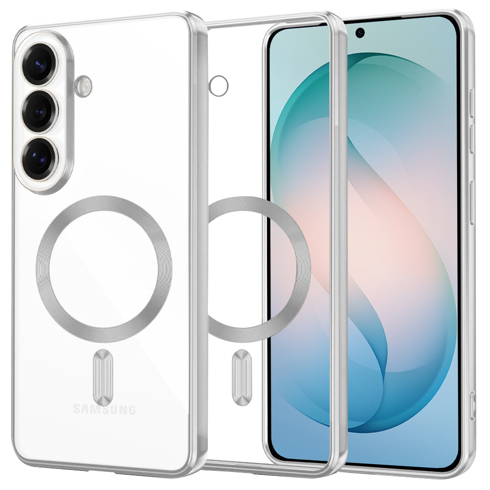 MagSafe Hülle für Samsung Galaxy S26 Plus, Techsuit, Luxury Crystal, Silber