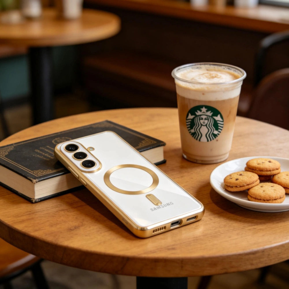 MagSafe Hülle für Samsung Galaxy S26 Plus, Techsuit, Luxury Crystal, Gold