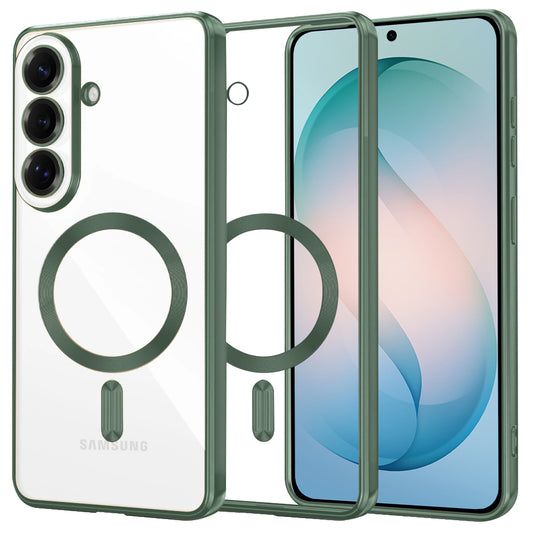 Housse MagSafe pour Samsung Galaxy S26 Plus, Techsuit, Luxury Crystal, Vert Foncé